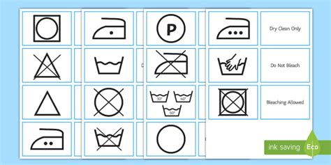 Washing Symbols Matching Cards - Washing Symbol Matching Cards