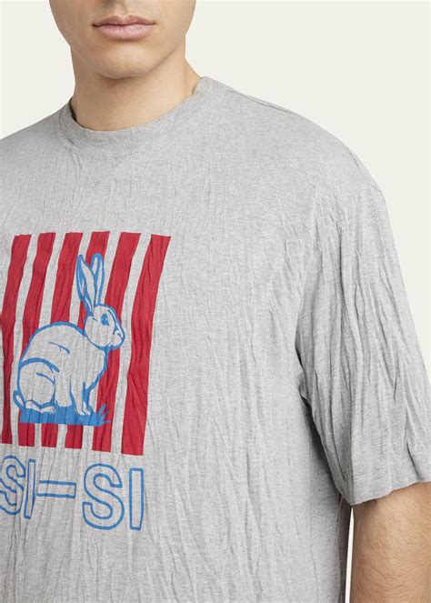 Bottega Veneta Men's Crinkled Jersey Rabbit T-Shirt - Bergdorf Goodman