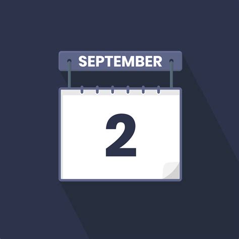 Icono de calendario del 2 de septiembre. 2 de septiembre calendario ...