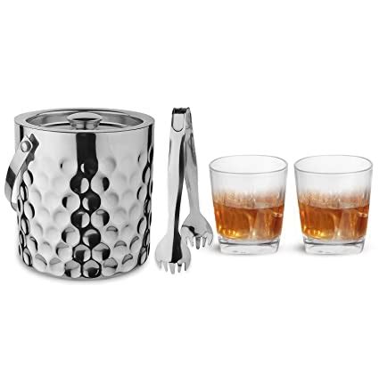 Steren Impex | Stainless Steel Coin Design Double Wall Ice Bucket with