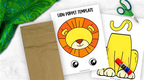 Free Printable Lion Paper Bag Puppet Template - Simple Mom Project