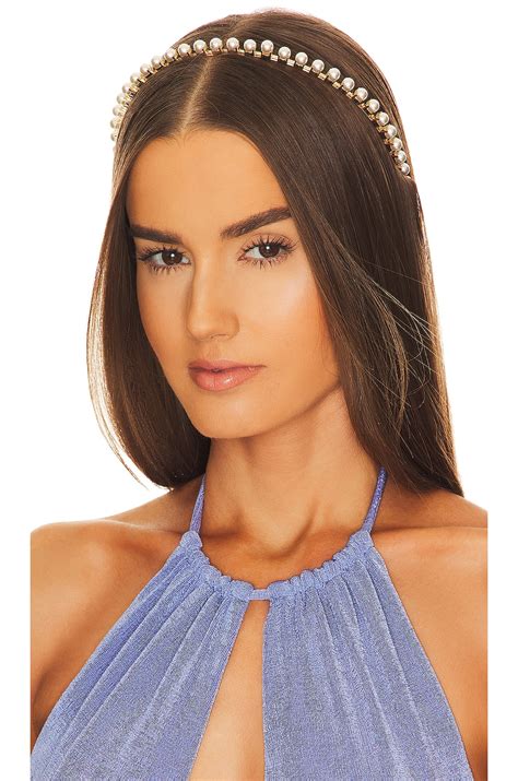 SHASHI Pearl Diamond Headband in Gold | REVOLVE