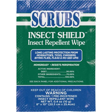 SCRUBS, For Use on Flying and Crawling Insects, Wipes, Insect Repellent ...