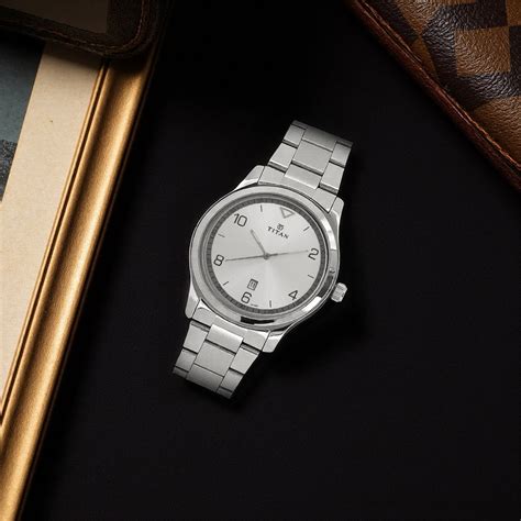 Buy Online Titan Workwear White Dial Analog with Date Stainless Steel ...
