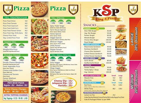 Menu at KSP PIZZA, New Delhi
