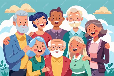 Premium Vector | A group of senior citizens with diverse backgrounds ...