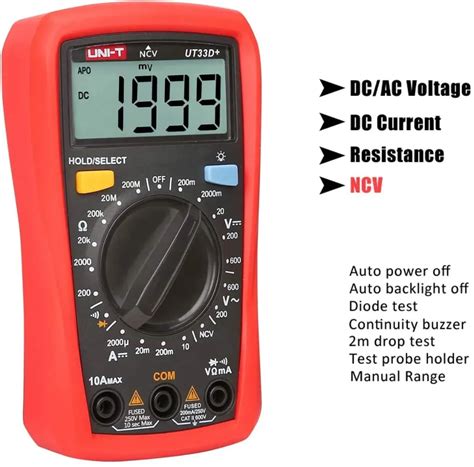 UNI-T UT33D+ Digital Multimeter – Professional Palm-Size Multitester ...