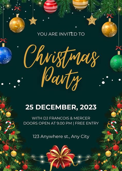 Elegant Christmas Party Invitations