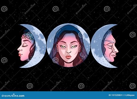 Triple Goddess As Maiden, Mother and Crone, Beautiful Woman, Symbol of ...