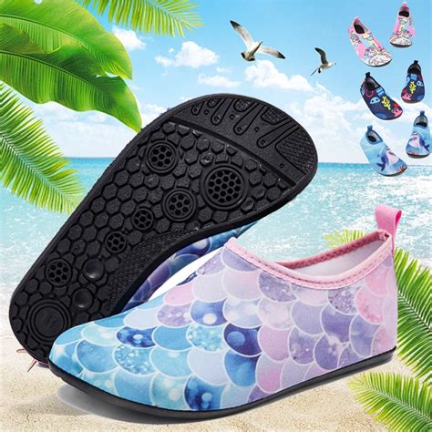 Boy Girl Breathable Lightweight Barefoot Beach Aqua Shoe Children ...