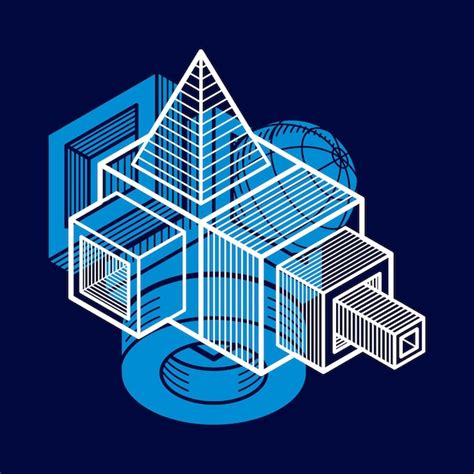 Engineering dreidimensionale Konstruktion, abstrakte trigonometrische ...