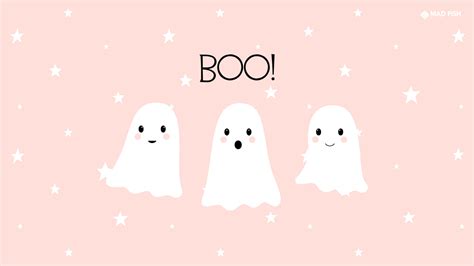 Download Pink Halloween Ghost Trio Boo Wallpaper | Wallpapers.com