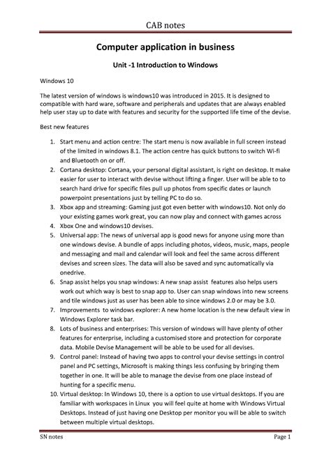 Computer Applications in Business - Computer application in business ...