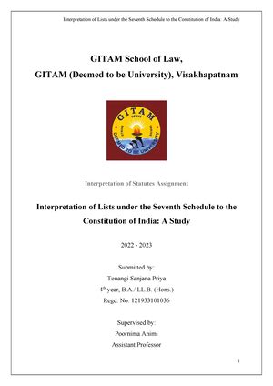 Tonangi Sanjana Priya - Banking law Project - GITAM School of Law ...