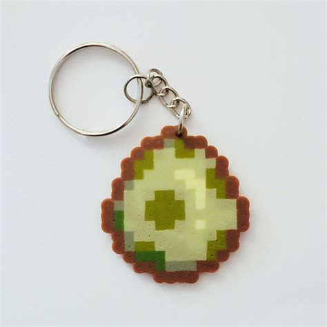 Stardew Valley Perler Dinosaur Egg Keychain