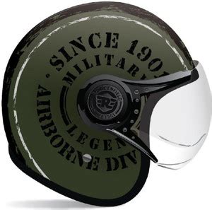 ROYAL ENFIELD Airborne Div Open Face with Visor Motorbike Helmet - Buy ...