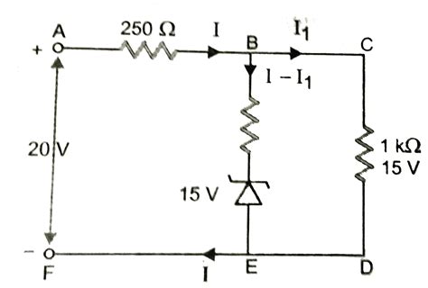 A zener diode, having breakdown voltage equal to `15 V` is used in a ...