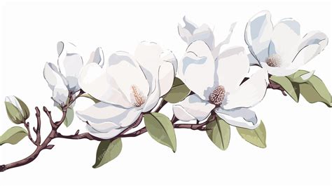 Elegant Magnolia Flower Illustration on White Background | Premium AI ...