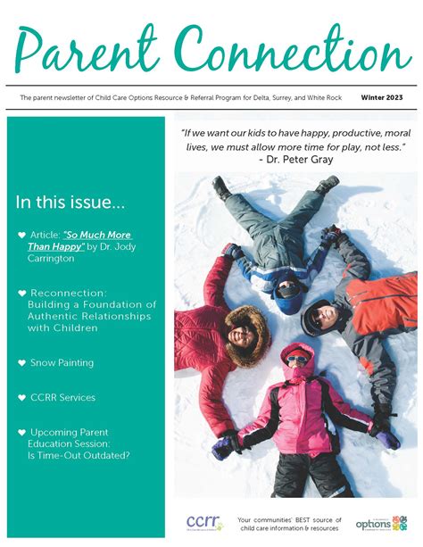 Parent Connection Newsletter - Winter 2023 - Child Care Options