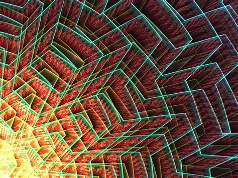 Download wallpaper 1600x1200 fractal, lines, neon, abstraction standard ...