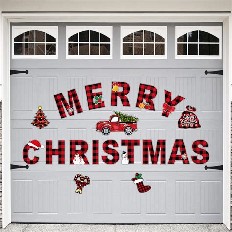 Amazon.com: Large Christmas Garage Door Decorations Magnetic,19 Pcs ...