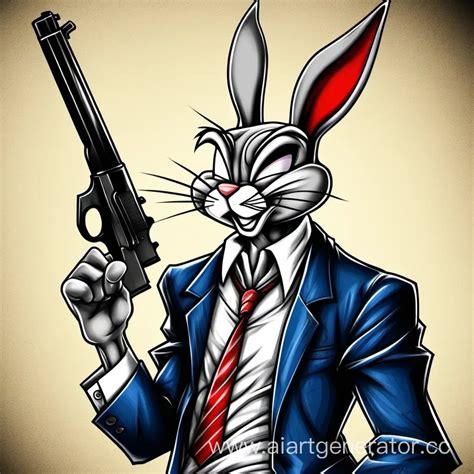 Bugs Bunny American Gangster Art | AI Art Generator