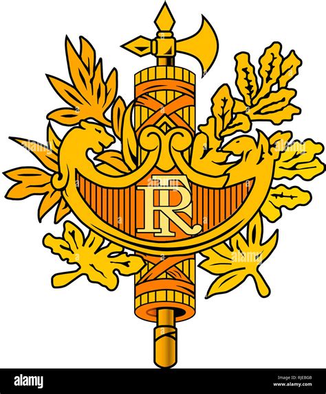 National coat of arms of the French Republic Stock Photo - Alamy