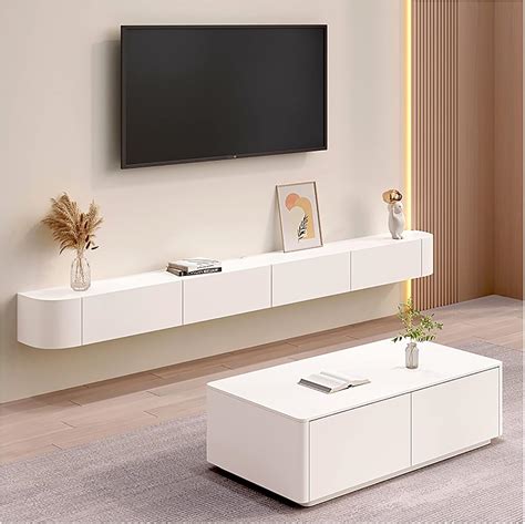 Modern Floating TV Stand Wall Mounted Media Console with Cable ...