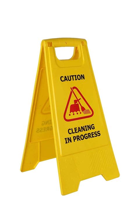 CLEAROCK Plastic Caution Cleaning In Progress Standing Board (Yellow ...