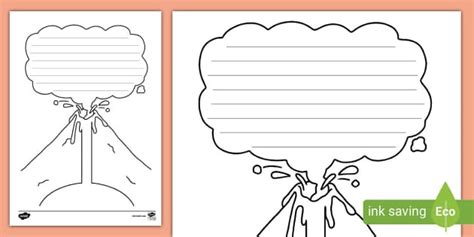 Volcano Writing Template