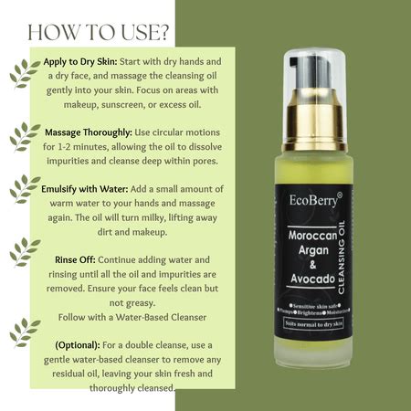 EcoBerry Natural Avocado Cleansing Oil- Moroccan Argan Blend