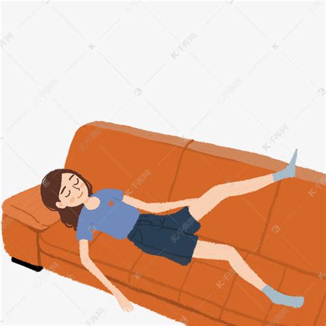 躺在沙发上休息的女人 素材图片免费下载-千库网