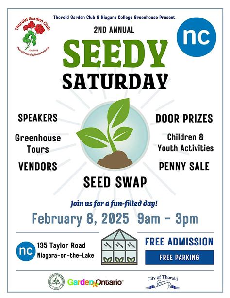 Thorold Garden Club & Niagara College presents our 2nd Seedy Saturday ...
