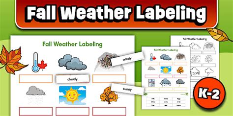 Fall Weather Cut and Paste Labeling Worksheet
