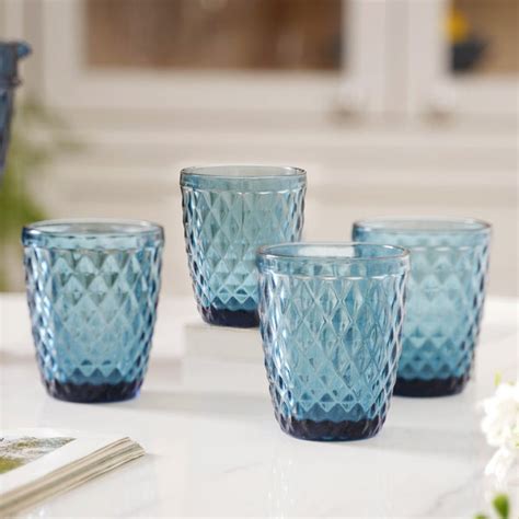 Aqua Blue Glassware Set of 4