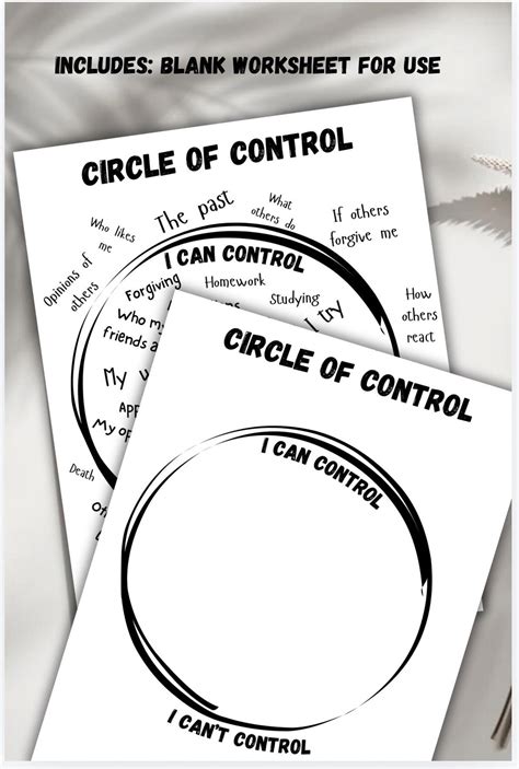 Circle of Control Worksheet, Group Therapy Tool (digital Download) - Etsy