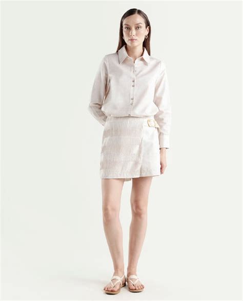 Buy Lippta-B - Beige Plain Regular Fit Skirt| Rareism