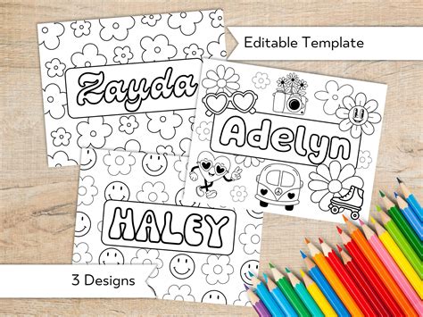 Custom Name Coloring Page Printable Personalized Coloring Page ...