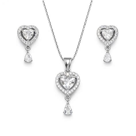 Luvia Heart Pendant Set in 925 Sterling Silver – ROOP JEWELS