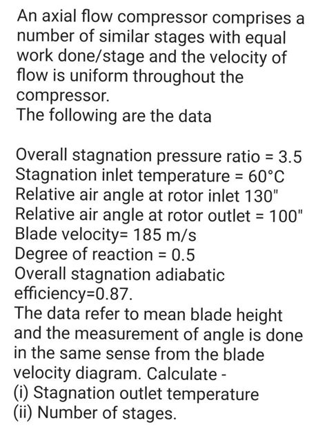 Image result for Axial-Flow Compressor Numericals