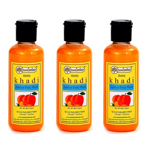 Khadi Rishikesh Herebal Apricot Face Wash combo set pack of 3 x 210 ml ...