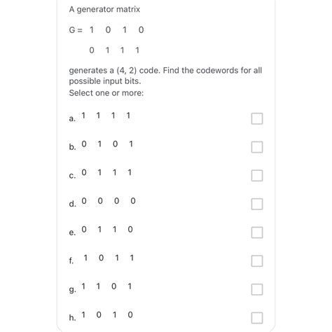 Image result for Generator Matrix
