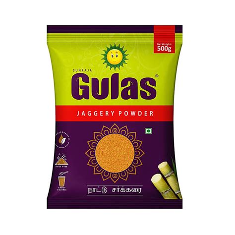 Sunraja Gulas Jaggery Powder, 500 G Pouch