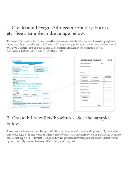 Image result for Microsoft Word Tutorial Activity Sheets