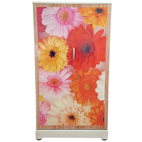 Akshaya Digital Steel Cupboard - Fancy flowers and teakwood border ...