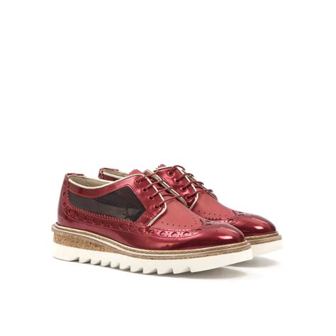 Barracuda women's derby shoes in red metallic effect leather