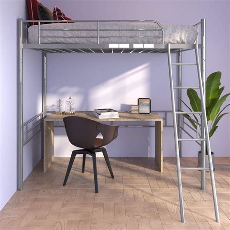 Livspace Metal Full Loft Bed with Desk, Ladder and | Ubuy India