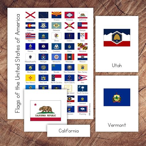 US State Flags 3-part Card Set With Bonus Poster DIGITAL DOWNLOAD ...