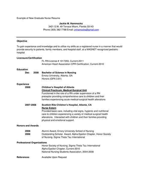 Nursing Grad Resume Template