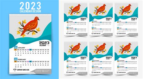calendario de pared 2023 diseño creativo, diseño de fecha vertical ...